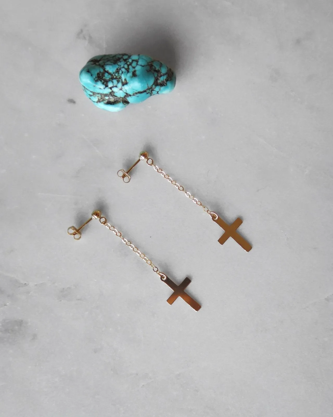 Cross Drop Earrings