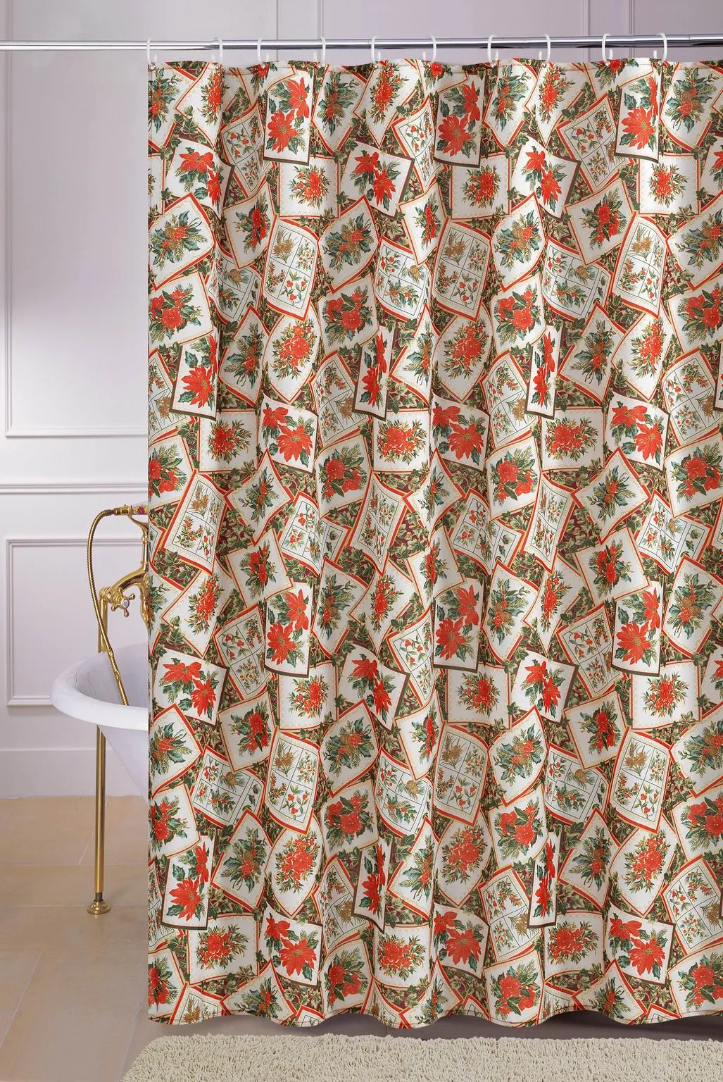 Decorative Christmas Printed Decorative Shower Curtain