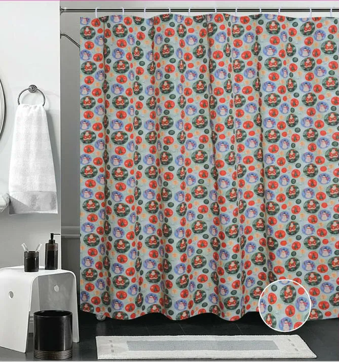 Decorative Christmas Printed Decorative Shower Curtain