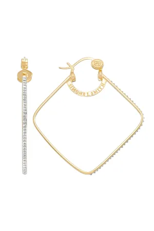 Diamond Ice Hoops with Diamond Embellishments - Large