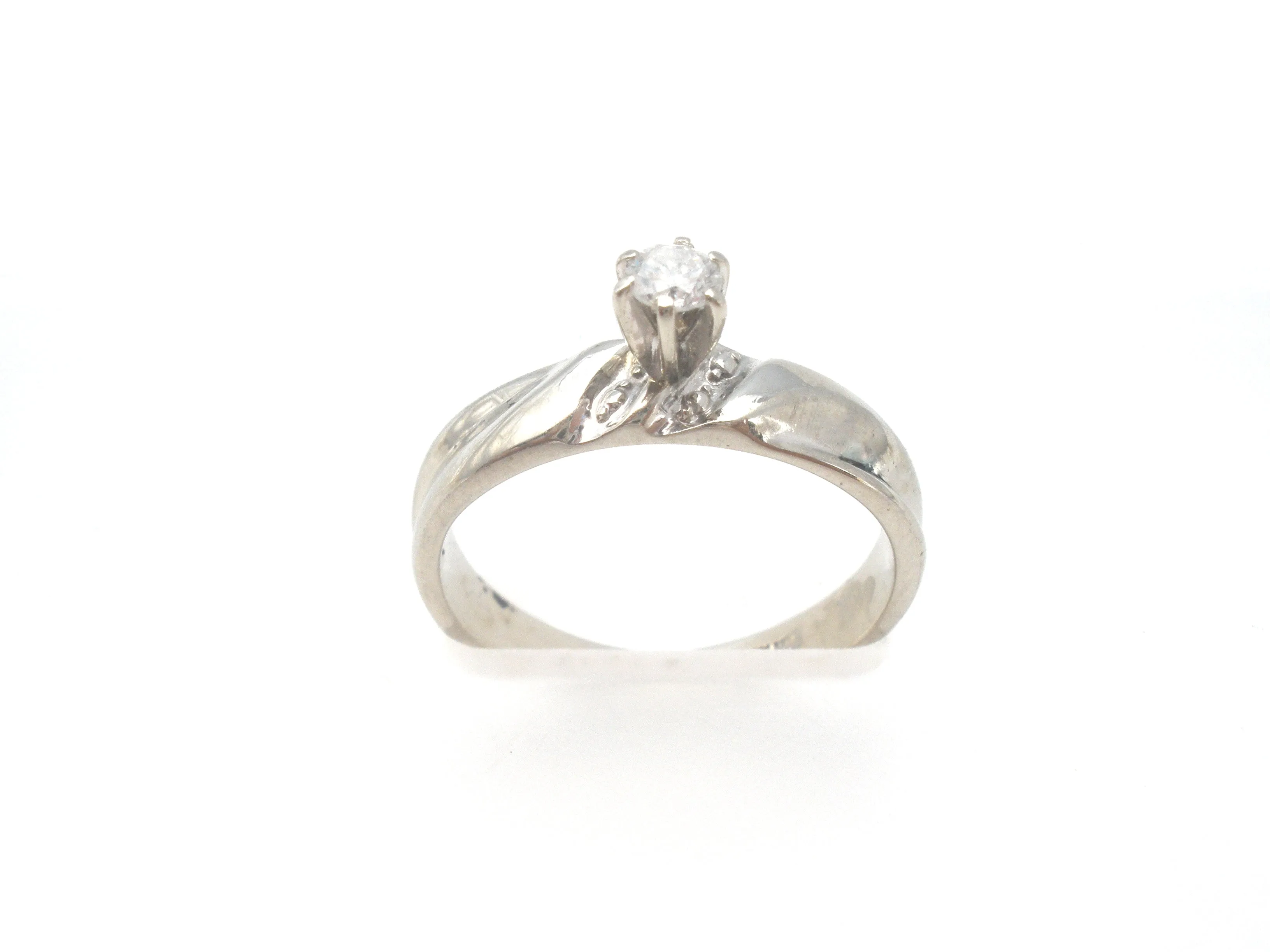 Diamond Solitaire Engagement Ring 10K Gold Size 5.5