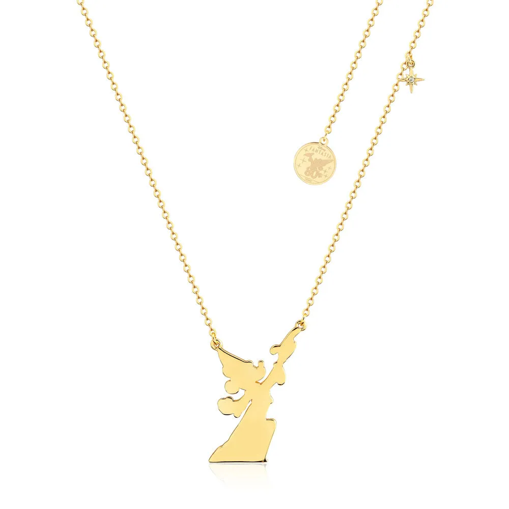 Disney Fantasia Gold Plated Mickey Reach For The Stars Pendant On 45 7cm Chain