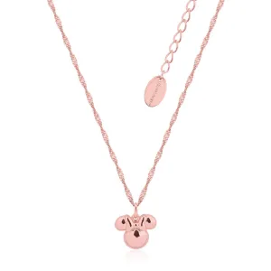 Disney Rose Gold Plated Stainless Steel Minnie Mouse Pendant With 45 7cm Chain