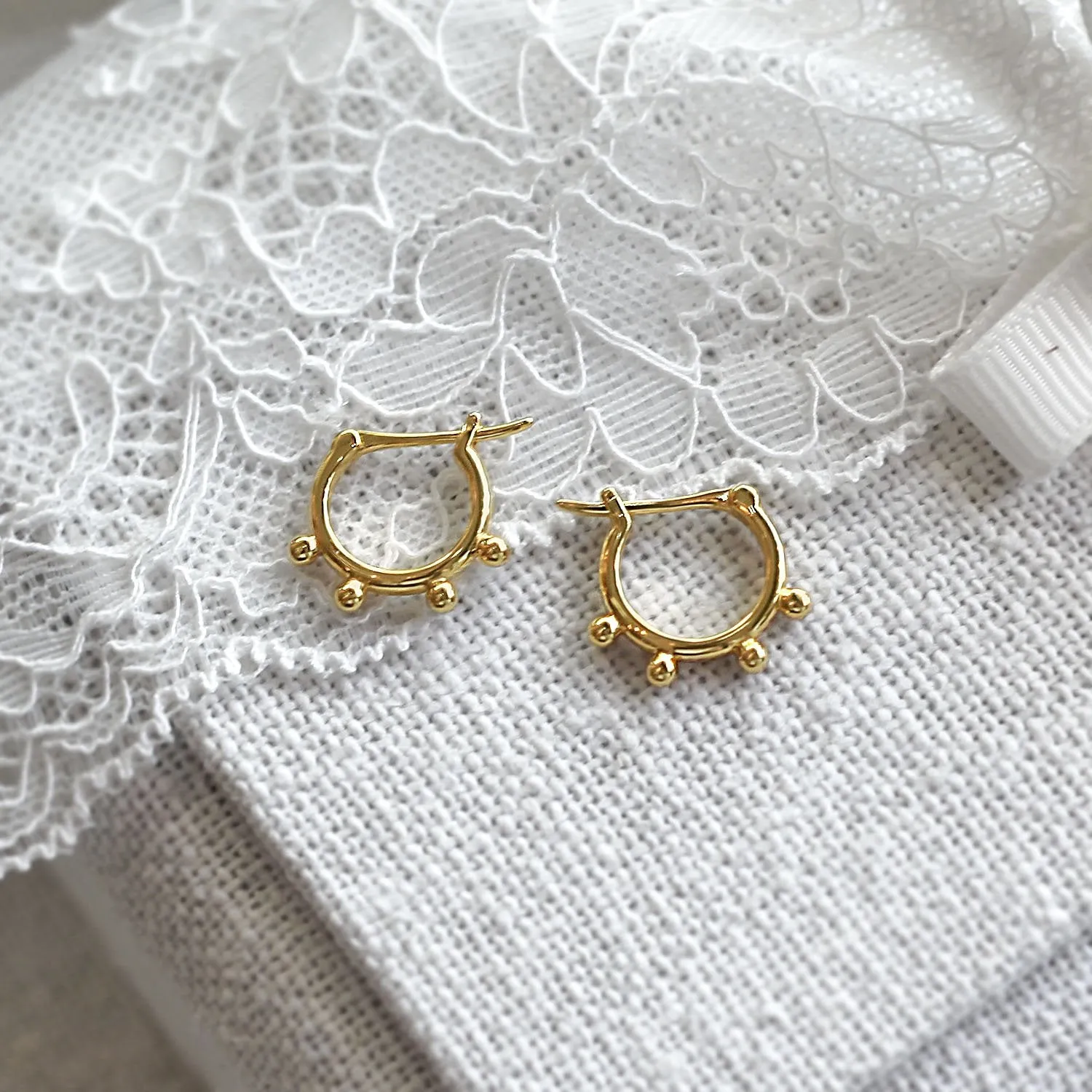 Dotted Hoops Earrings