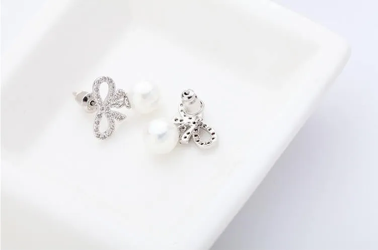 Dream Pearl Bow Stud Earrings