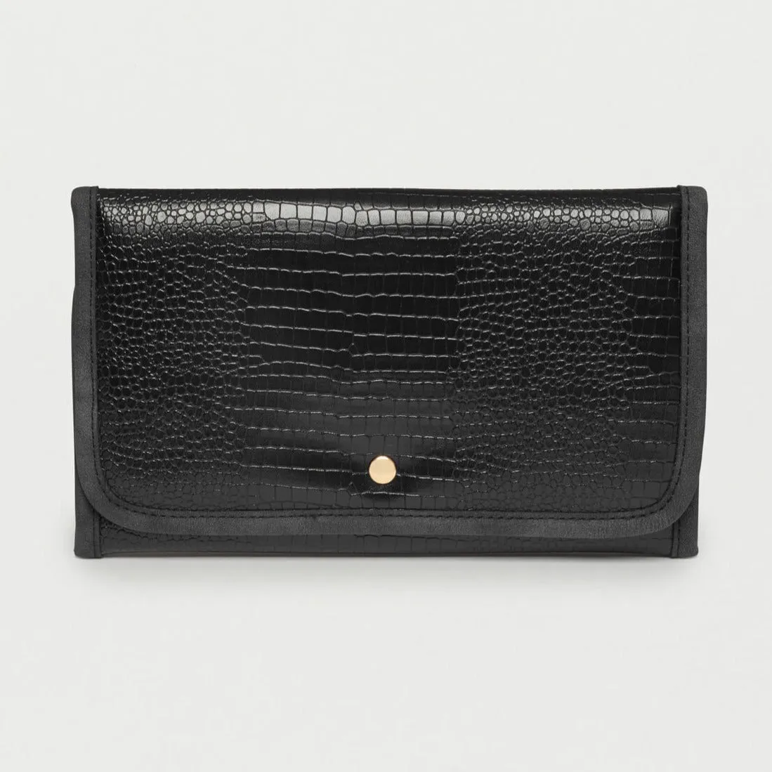 Estella Bartlett - Jewellery Pouch | Treasure Me Folding Jewellery Pouch | Black Croc Embossed