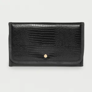 Estella Bartlett - Jewellery Pouch | Treasure Me Folding Jewellery Pouch | Black Croc Embossed