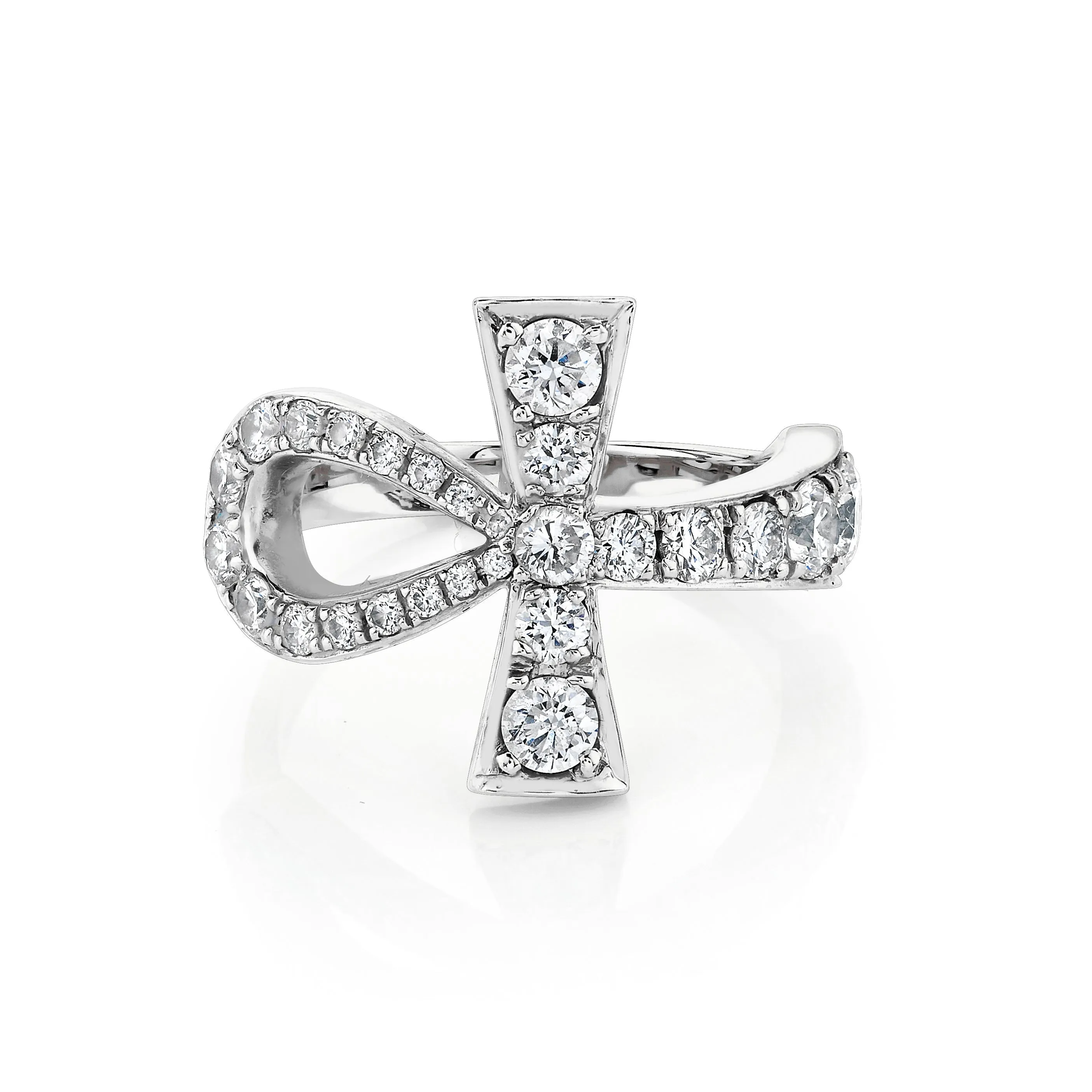 Eternal Ankh Graduated Diamond Pavé Ring