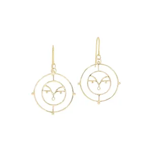 Face Earrings Gold