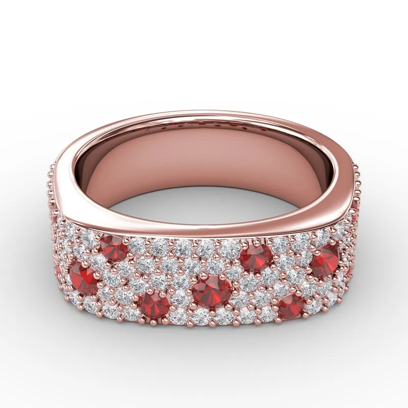 Fana Under the Stars Ruby-Speckled Diamond Ring