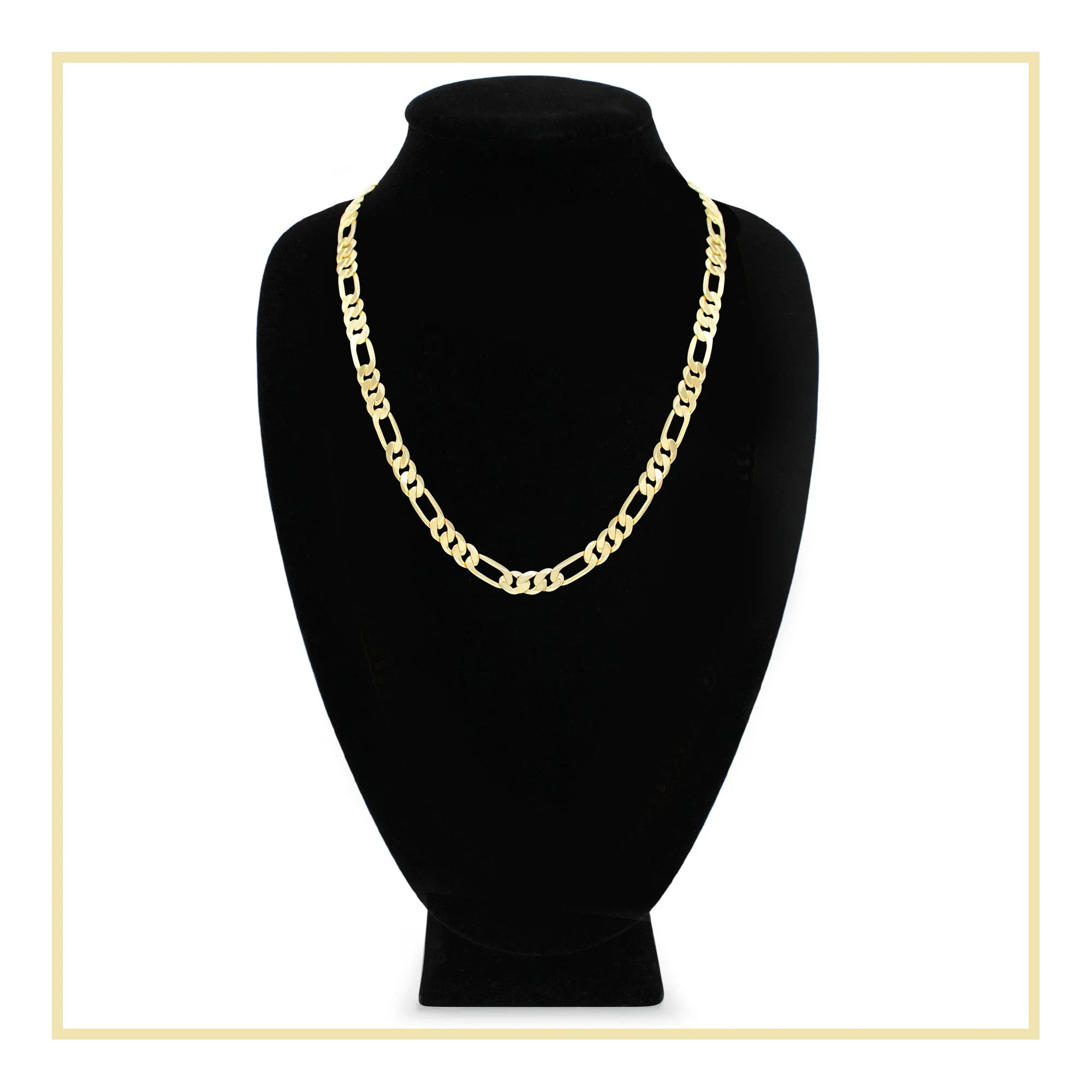 Figaro Chain 14K Gold Filled Necklace 24" Lobster Claw Clasp Jewelry Gift for Men