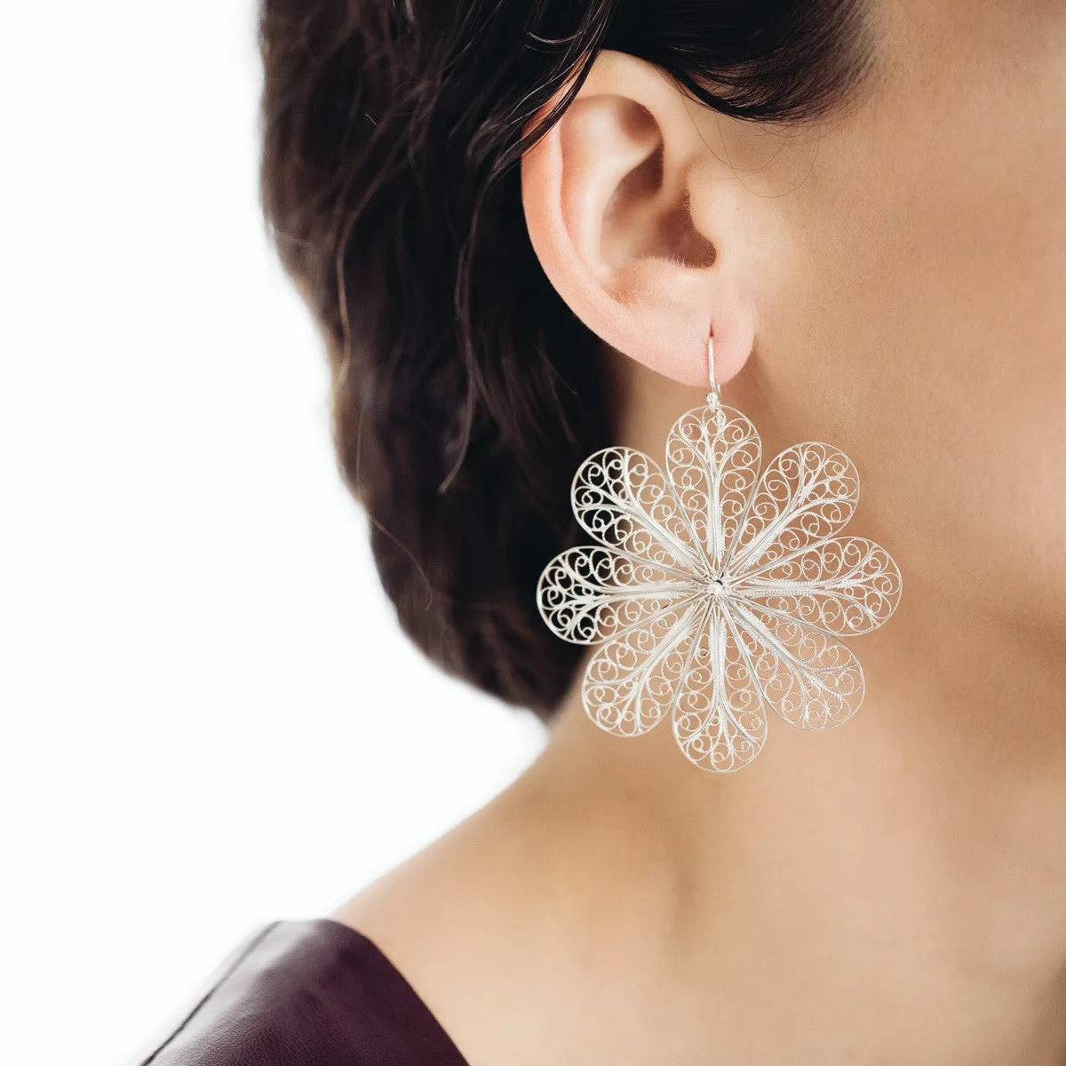 Filigree Rosette Large Earrings