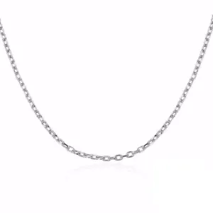 Fine Belcher Oval Link Silver Chain Necklace in 18, 20 or 22 inches