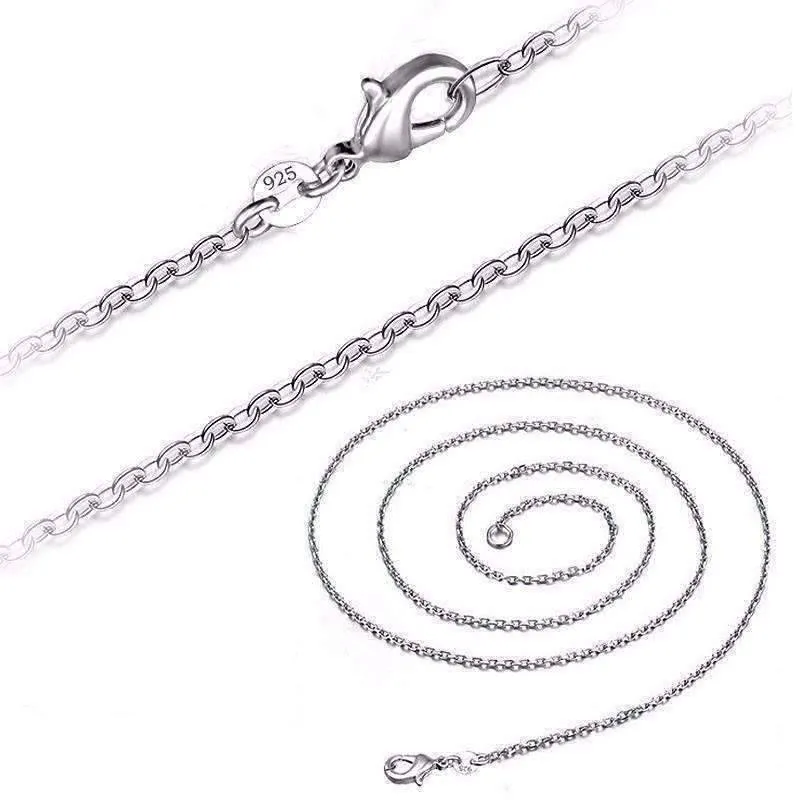 Fine Belcher Oval Link Silver Chain Necklace in 18, 20 or 22 inches