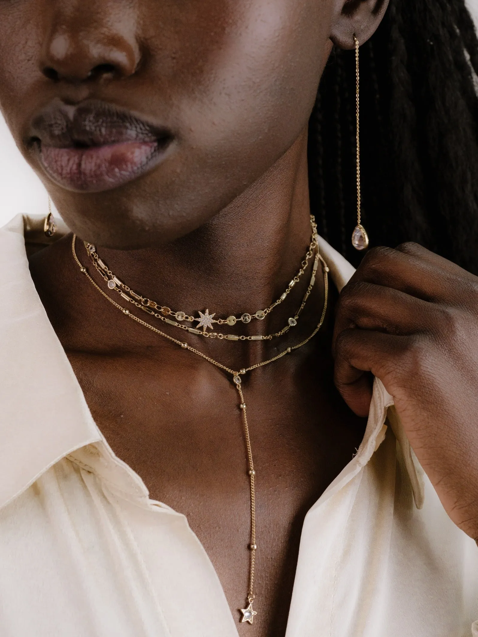 Forever Falling Multi-Chain Lariat Choker