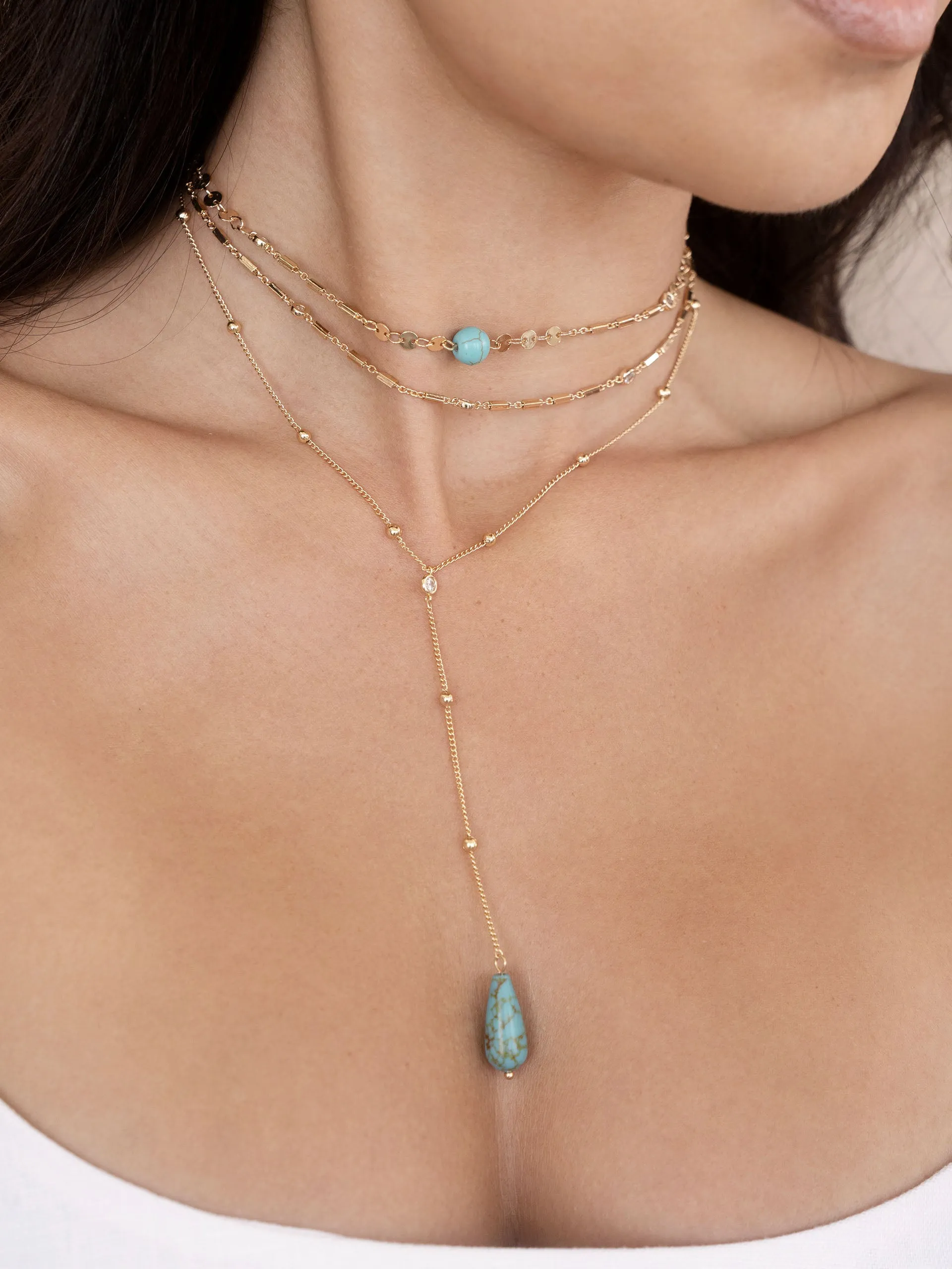 Forever Falling Turquoise Lariat