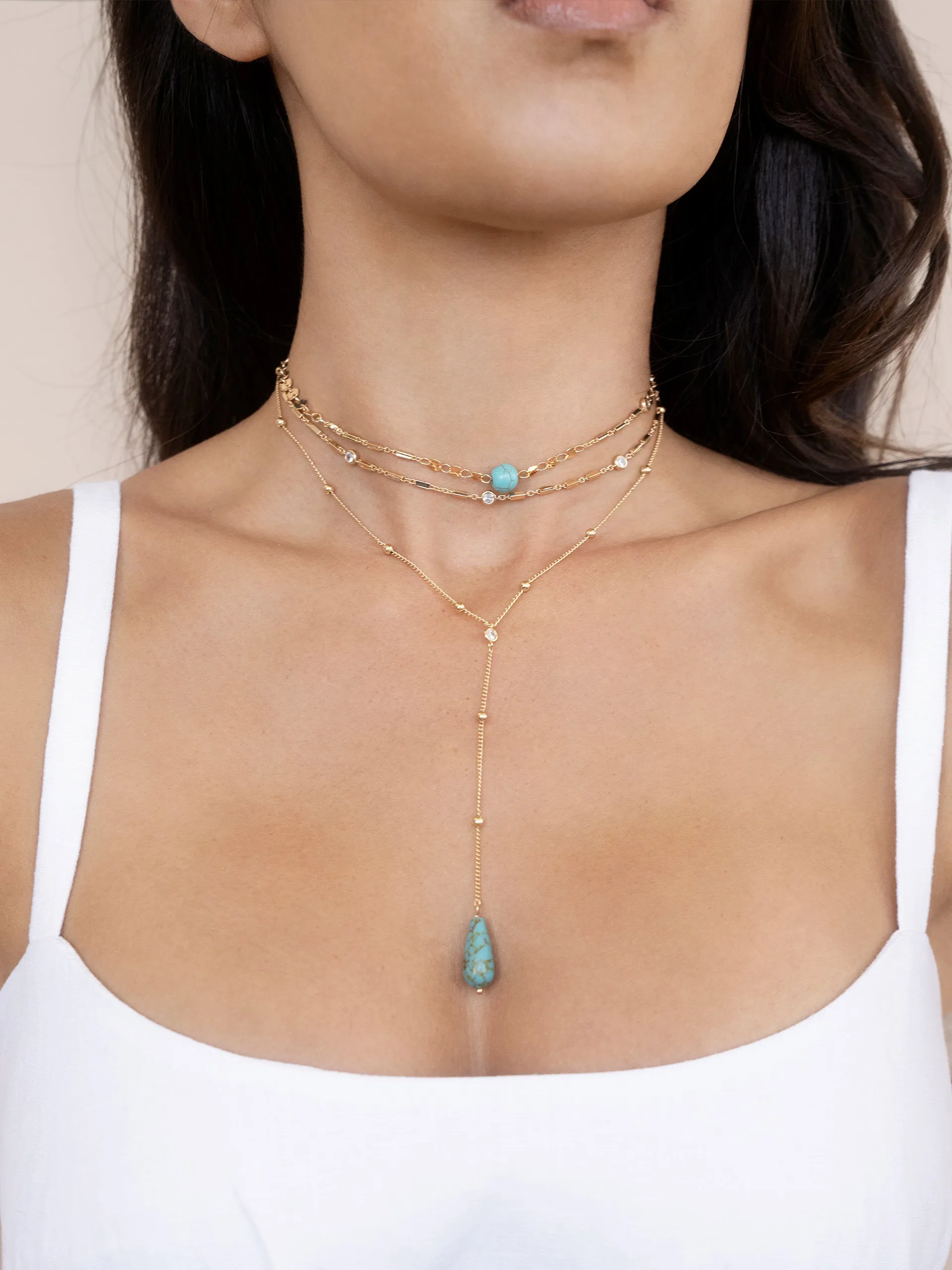 Forever Falling Turquoise Lariat