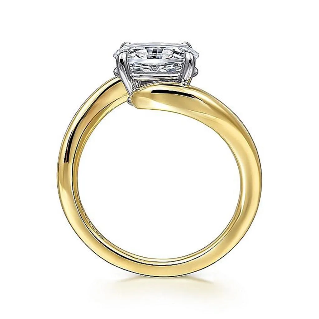 Gabriel 14K By-Pass Curve Solitaire Semi-Mount