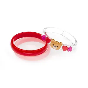 Girls Bangles |  Bear with Hearts Pearlized | Lilies and Roses NY