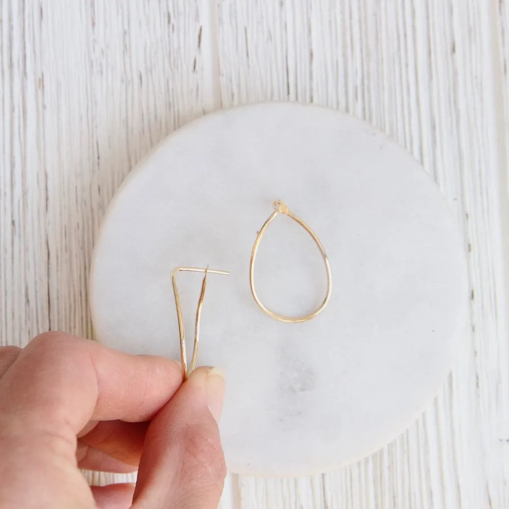 Gold Filled Front Facing Oval Hoop