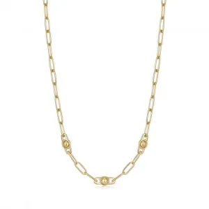 Gold Orb Link Chunky Chain Necklace N045-04G