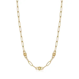 Gold Orb Link Chunky Chain Necklace