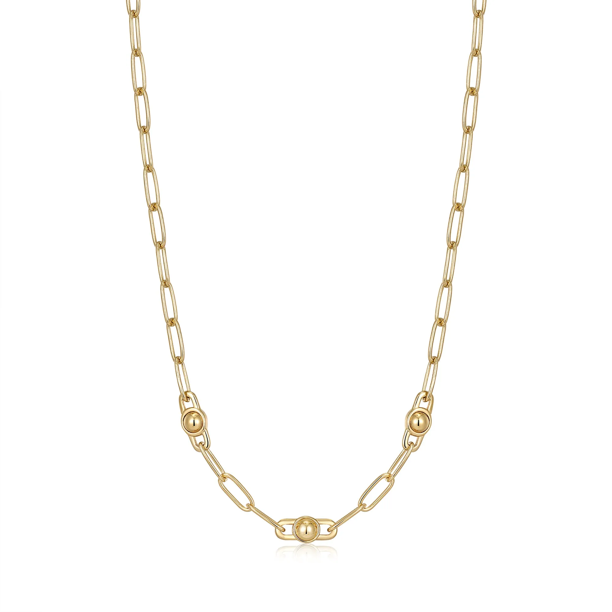 Gold Orb Link Chunky Chain Necklace