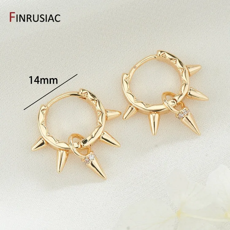 Gold Plated Circular Hoop Earrings for Women by FINRUSIA