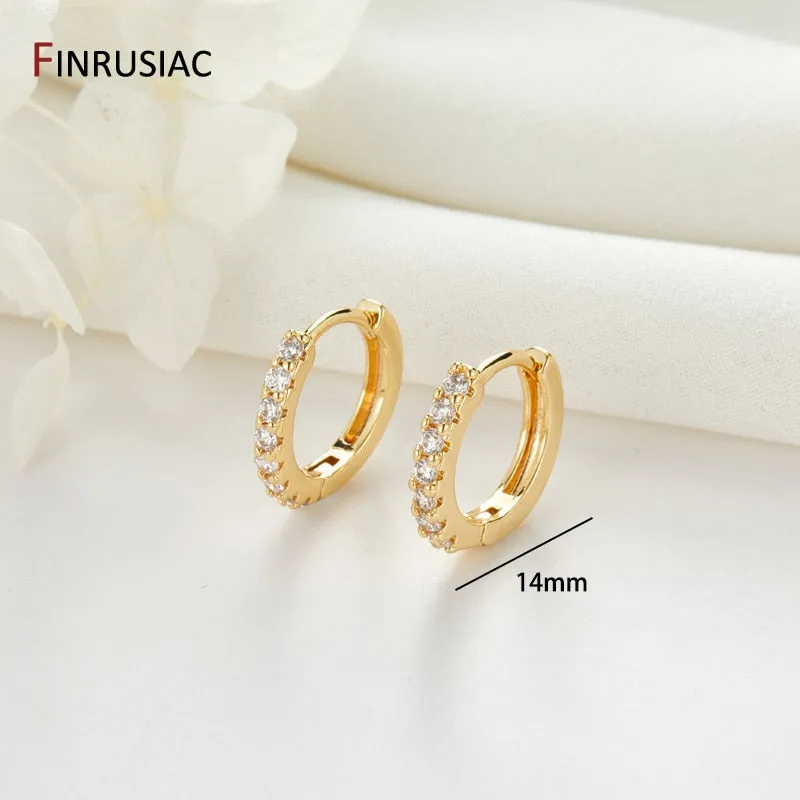 Gold Plated Circular Hoop Earrings for Women by FINRUSIA