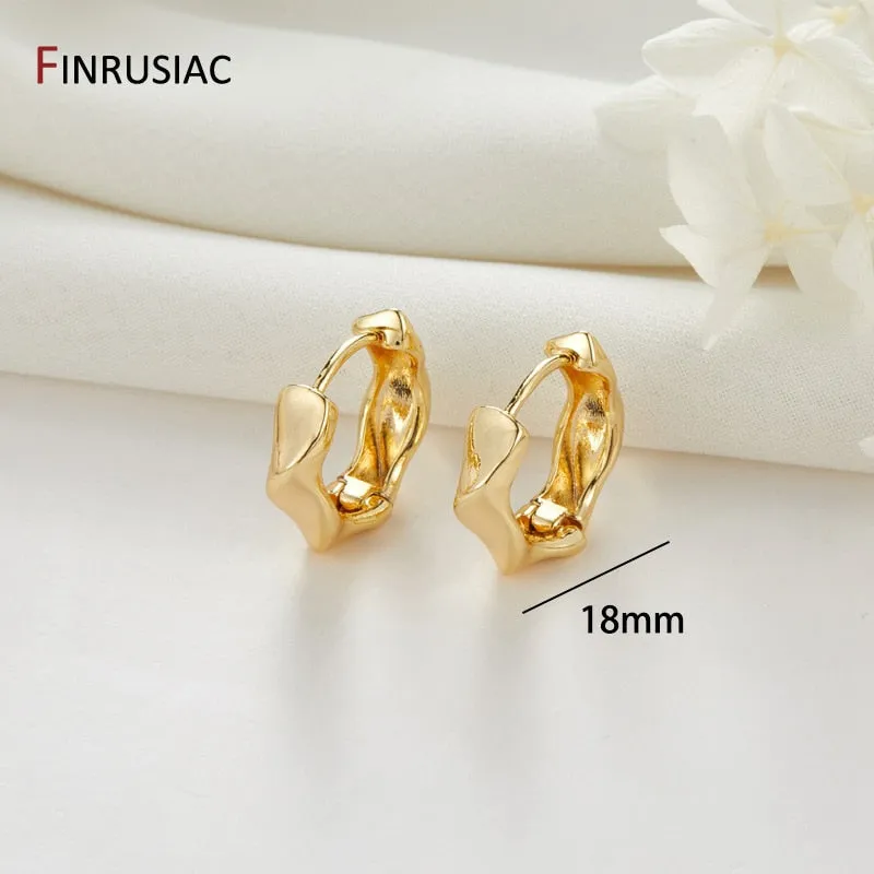 Gold Plated Circular Hoop Earrings for Women by FINRUSIA