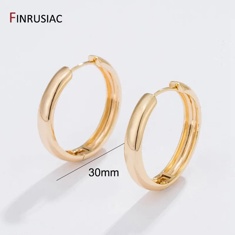 Gold Plated Circular Hoop Earrings for Women by FINRUSIA