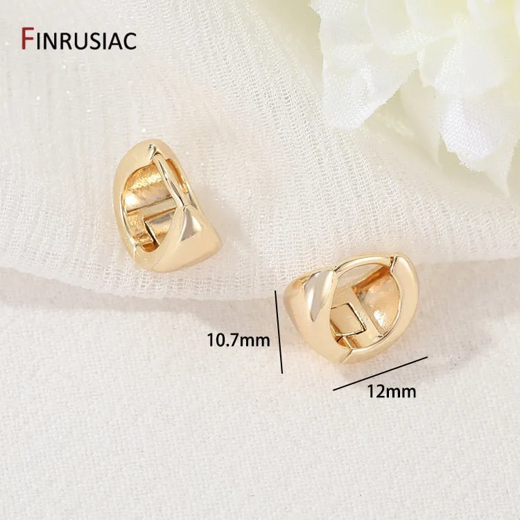 Gold Plated Circular Hoop Earrings for Women by FINRUSIA