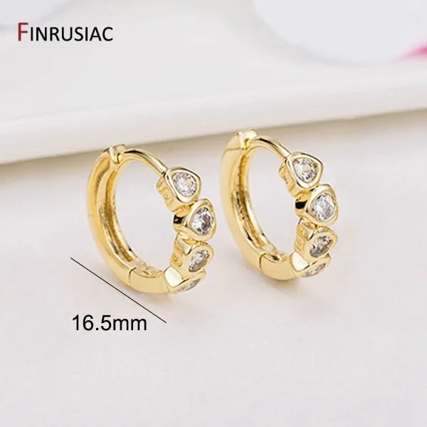 Gold Plated Circular Hoop Earrings for Women by FINRUSIA