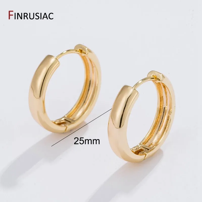 Gold Plated Circular Hoop Earrings for Women by FINRUSIA