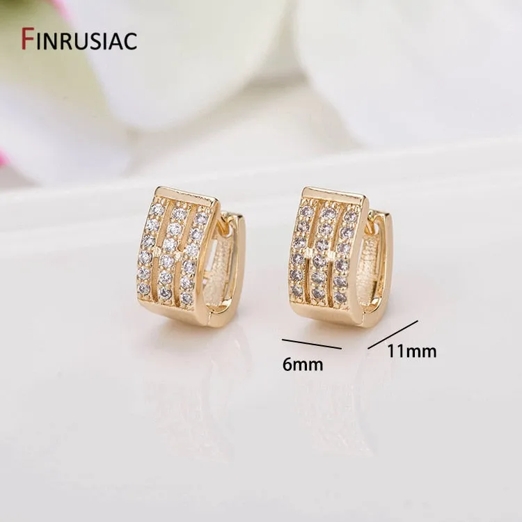 Gold Plated Circular Hoop Earrings for Women by FINRUSIA