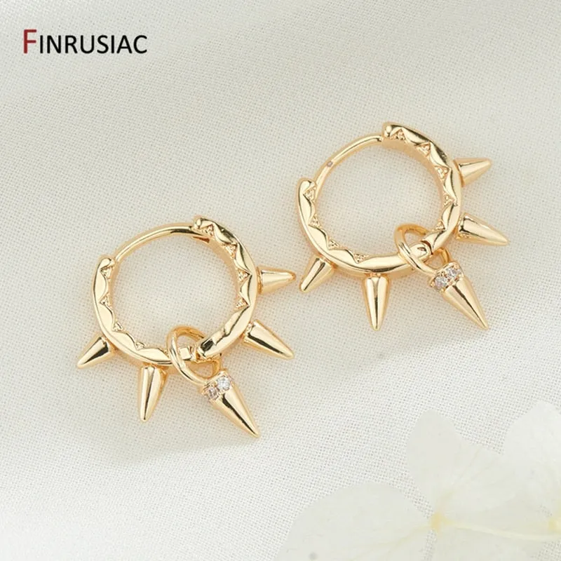 Gold Plated Circular Hoop Earrings for Women by FINRUSIA