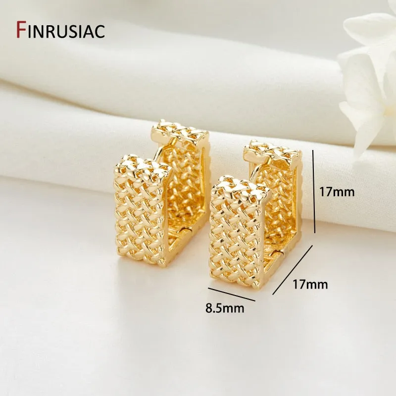 Gold Plated Circular Hoop Earrings for Women by FINRUSIA