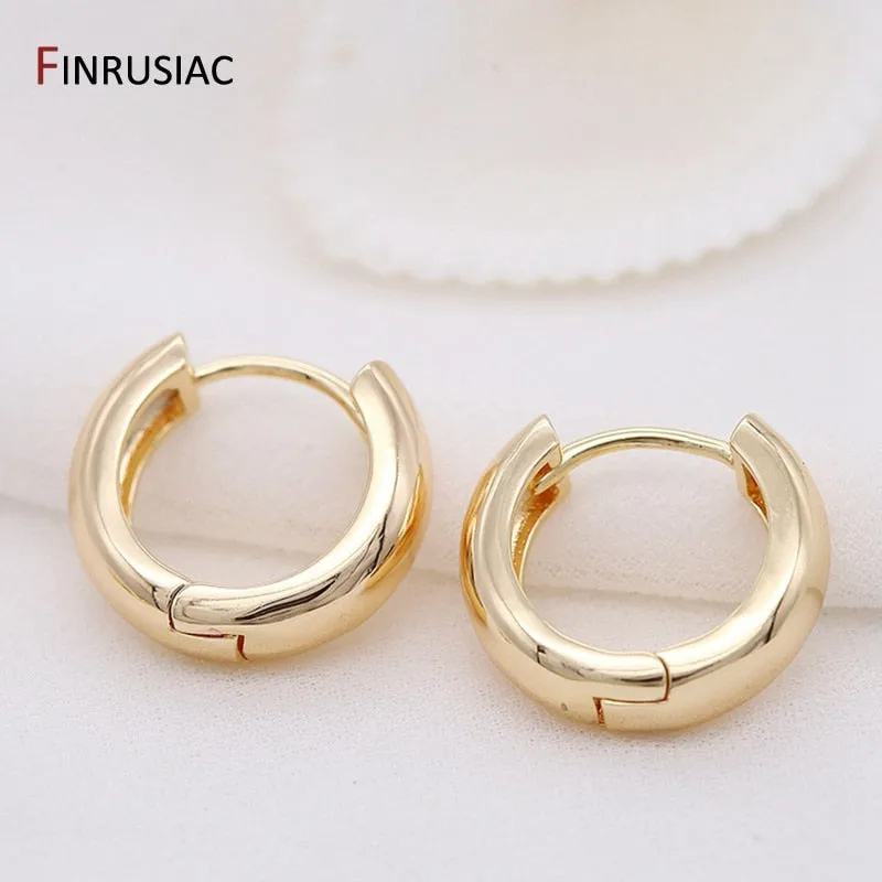 Gold Plated Circular Hoop Earrings for Women by FINRUSIA