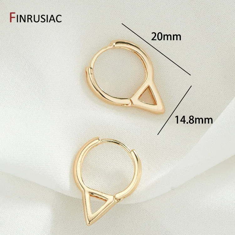 Gold Plated Circular Hoop Earrings for Women by FINRUSIA