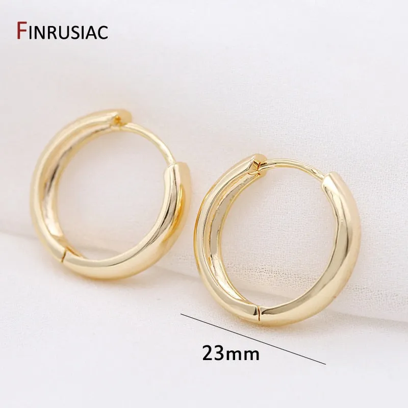 Gold Plated Circular Hoop Earrings for Women by FINRUSIA