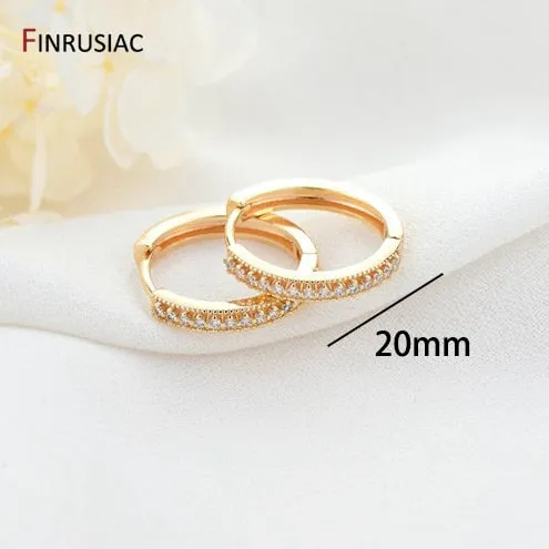 Gold Plated Circular Hoop Earrings for Women by FINRUSIA