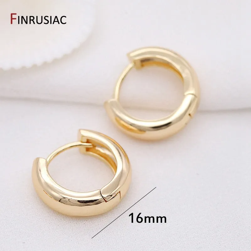 Gold Plated Circular Hoop Earrings for Women by FINRUSIA