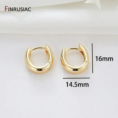 Gold Plated Circular Hoop Earrings for Women by FINRUSIA