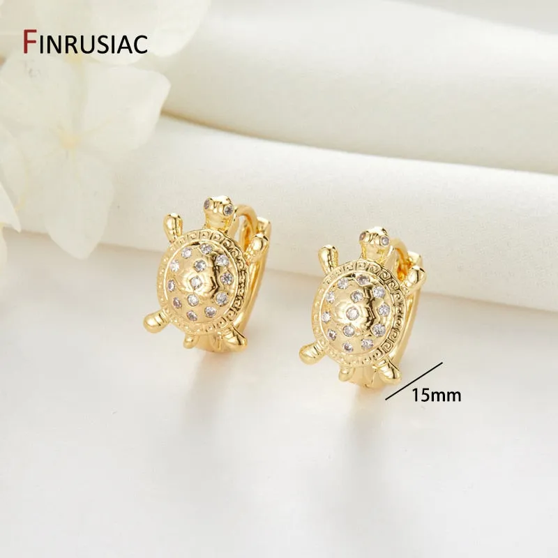 Gold Plated Circular Hoop Earrings for Women by FINRUSIA