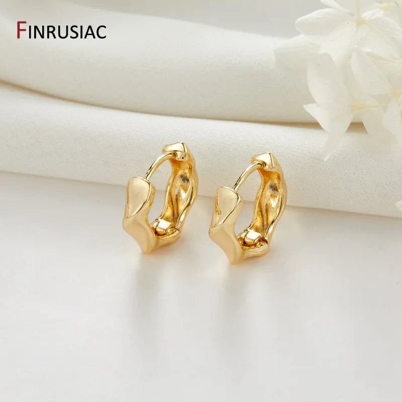 Gold Plated Circular Hoop Earrings for Women by FINRUSIA