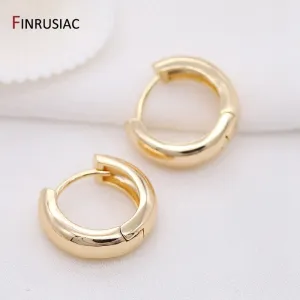 Gold Plated Circular Hoop Earrings for Women by FINRUSIA