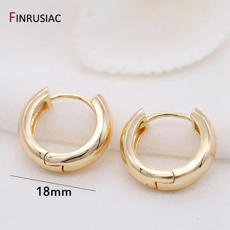 Gold Plated Circular Hoop Earrings for Women by FINRUSIA