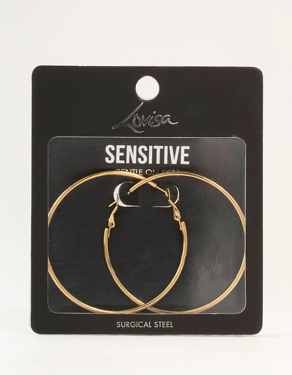 Gold Plated Surgical Steel Classic Hoop Earrings 60MM