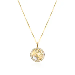 Gold Shiny Sun Star Necklace