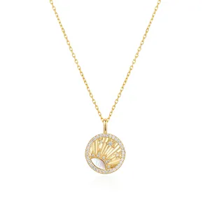 Gold Shiny Sun Star Necklace